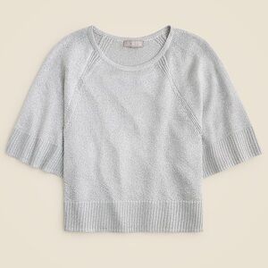 NWT J. Crew Metallic Short Sleeve Sweater - Silver - XXL